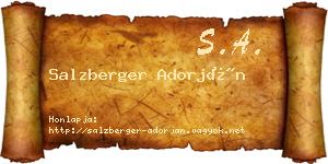 Salzberger Adorján névjegykártya